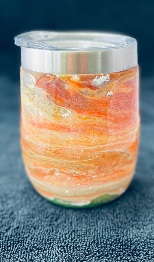 Epoxy Wine Tumbler Peach Coppler --One of a Kind--