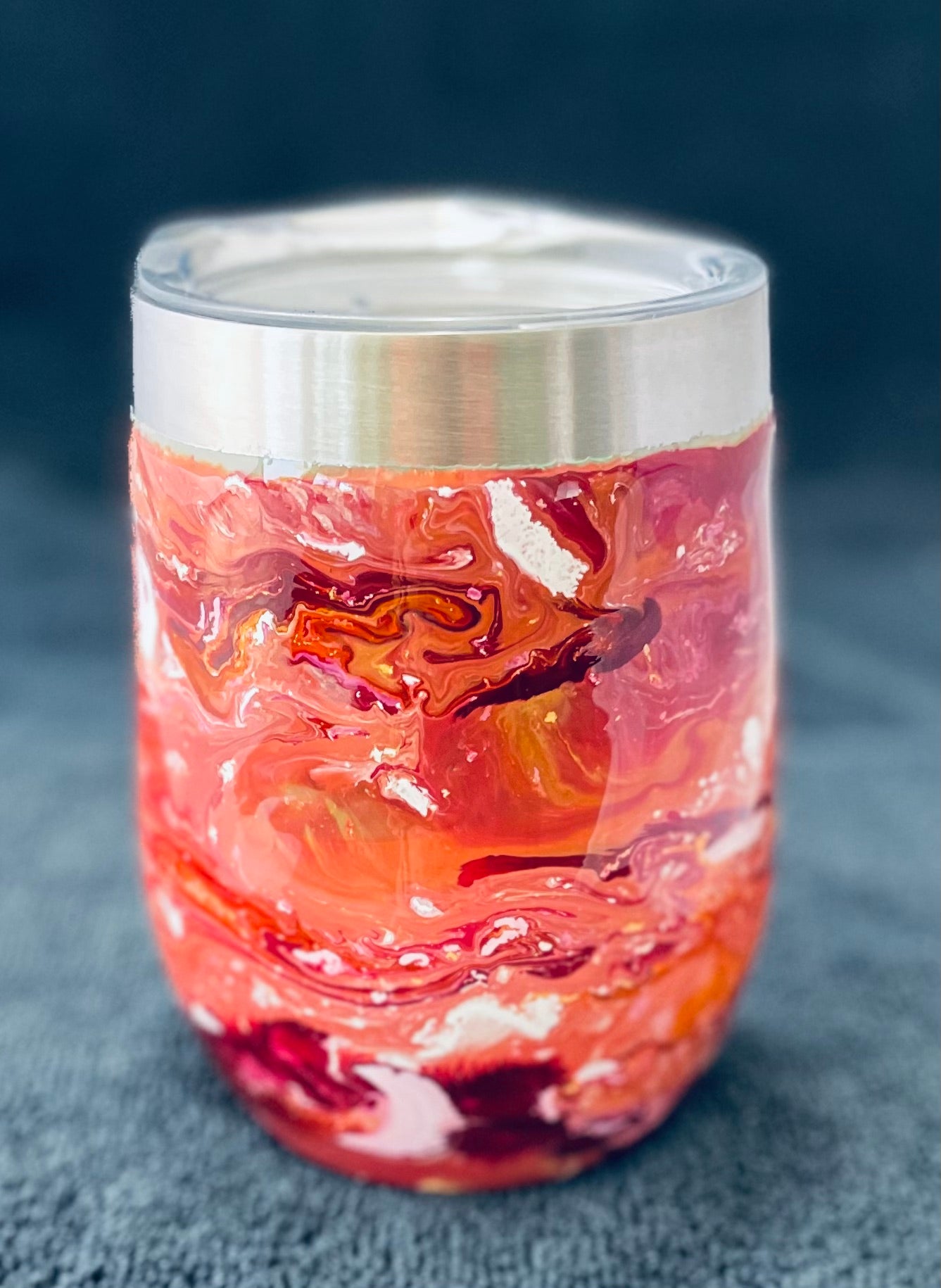 Epoxy Wine Tumbler Red Hot --One of a Kind--